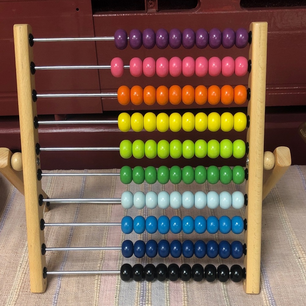 Wooden Rainbow Abacus - Colorful Counting Toy (Multicolor)